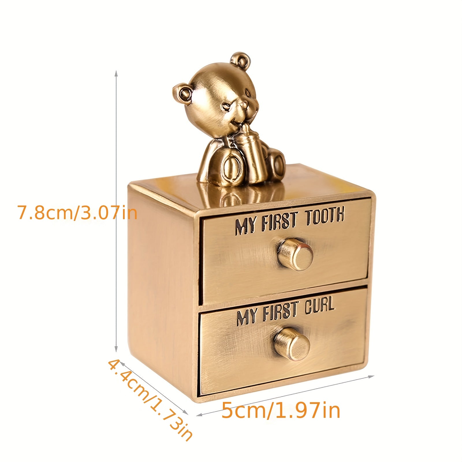 Baby First Tooth And Curl Metal Keepsake Box