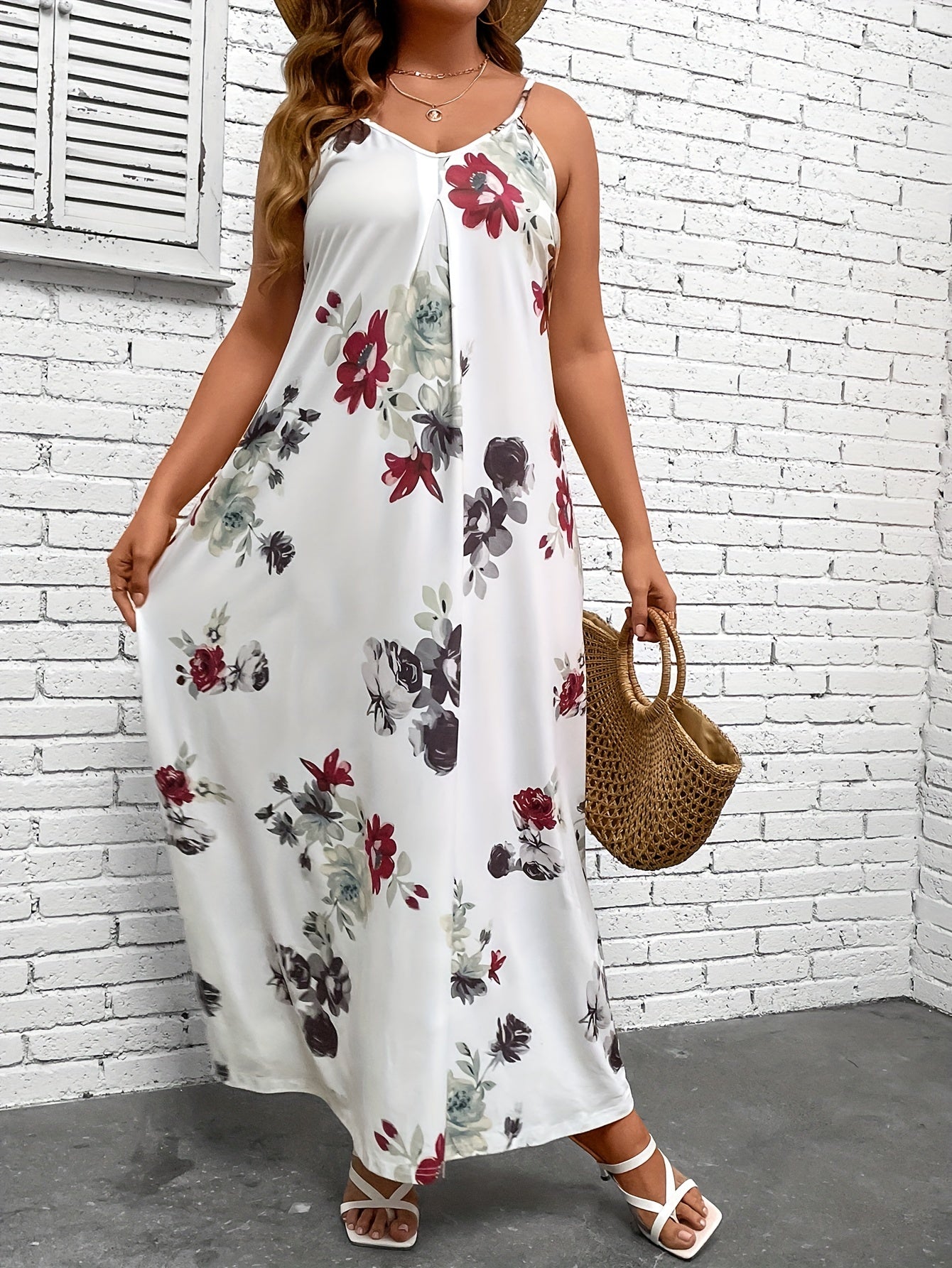  Floral Print Cami Maxi Dress