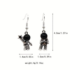 Asymmetrical Astronaut Earrings Vintage Dress Earrings