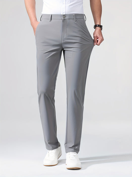 Men's Solid High Stretch Dress Pants - Spring/Summer Business