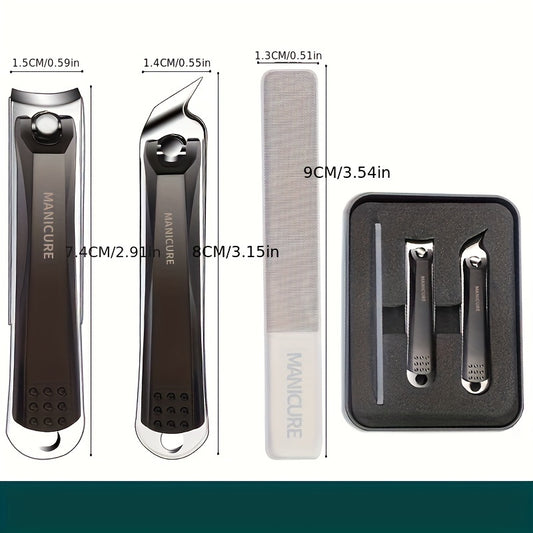 3pcs Portable Nail Clippers Fingernail & Toenail Cutter Manicure Tool