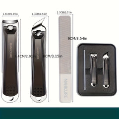 3pcs Portable Nail Clippers Fingernail & Toenail Cutter Manicure Tool