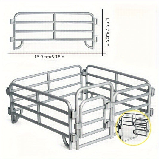 Rustic Farmhouse Decorative Fence PVC Model for Sand Table Play Gray