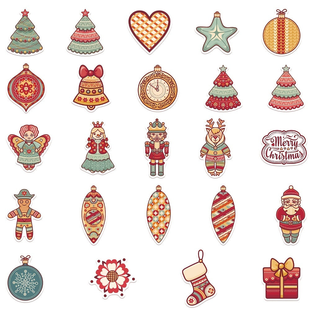 48pcs Christmas Stickers DIY Waterproof Cup Phone Case Insulation Stickers