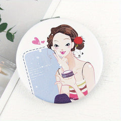 Circular Makeup Mirror Folding Double Sided Pocket Mirror Girl Gift
