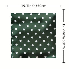 Polka Dot Print Square Scarf Solid Satin Bandana Neckerchief Women Silk Head Wra