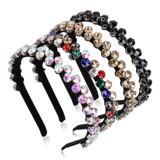 Colorful Geometric Rhinestone Hairband Vintage Boho Headband Hair Accessories