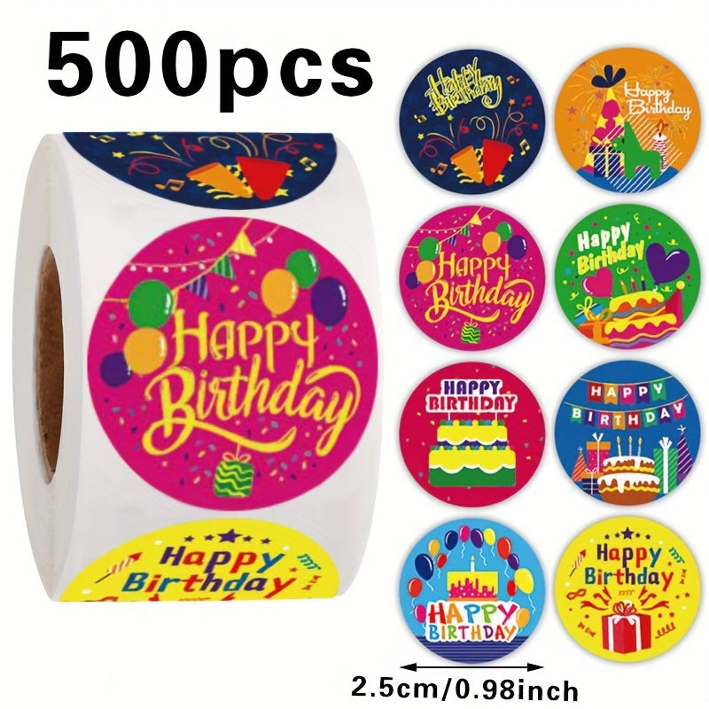 500pcs Birthday Party Printed Self adhesive Stickers