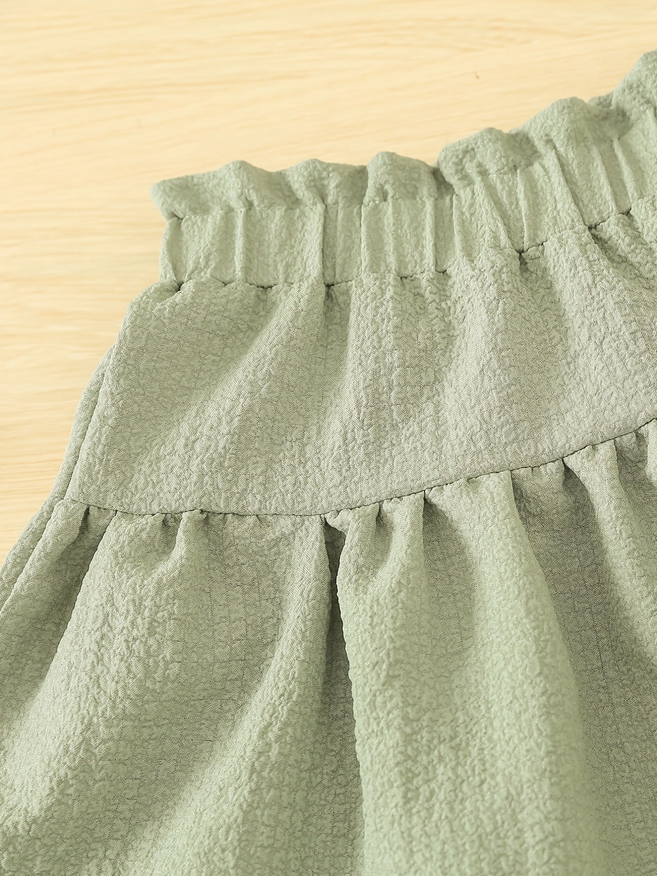 Girls Green Ruffled Elastic Waist Princess Skirt