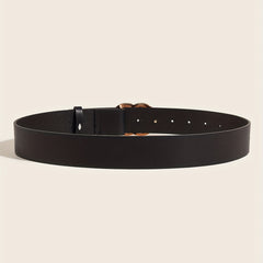 Double Circle Buckle Belt PU Leather Belt For Women