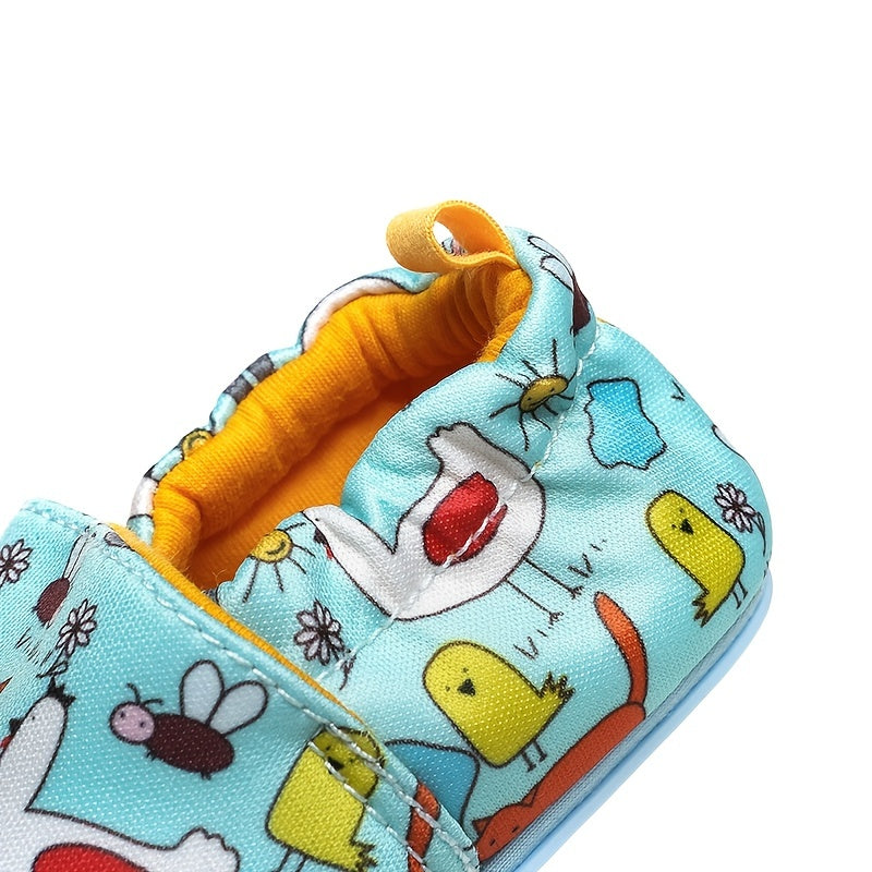 Baby Boys Cartoon Print Slippers Plush Walking Shoes