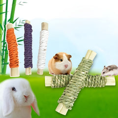 2pcs Small Animal Molar Sticks Chew Toys for Rabbits Guinea Pigs