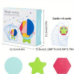 Wooden Geometric Shape Stacking Toy for Ages 2-6