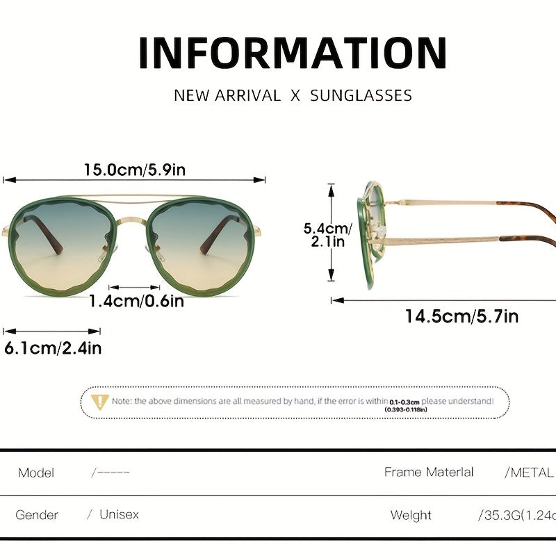 Round Ombre Sunglasses UV400 Metal Glasses