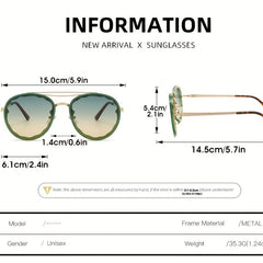 Round Ombre Sunglasses UV400 Metal Glasses