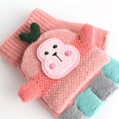 Kids Warm Cartoon Flip Gloves Outdoor Autumn Winter