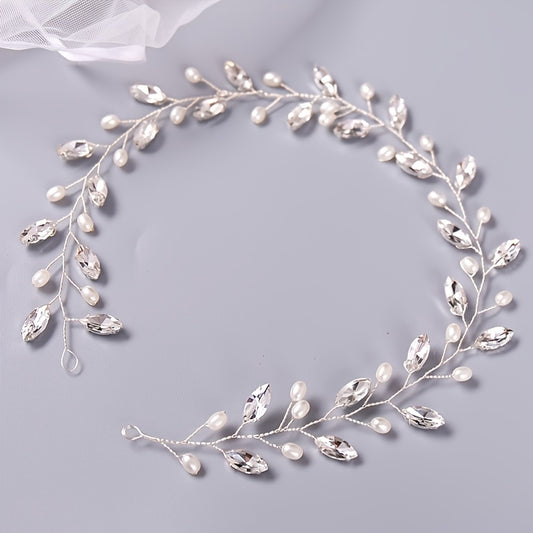 Boho Bejeweled Hair Vine Headband Tiara Hand Wired Wreath