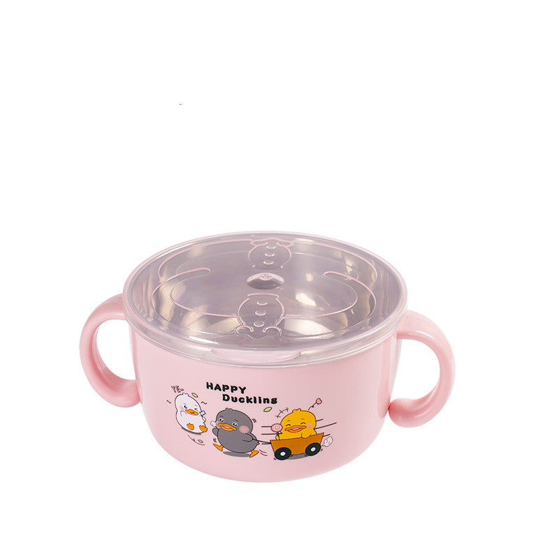 Stainless Steel Children's Eating Bowl with Binaural - Baby Food Bowl