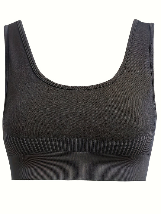  Sports Bra Women's Plus Striped Shockproof Seamless Padded