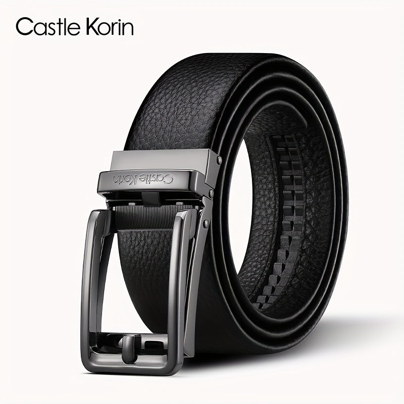 Men's Leather Casual Belt w/Automatic Buckle - Gift for Him