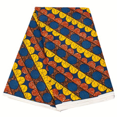 Geometric African Ankara Wax Print Polyester Fabric for Home Craft