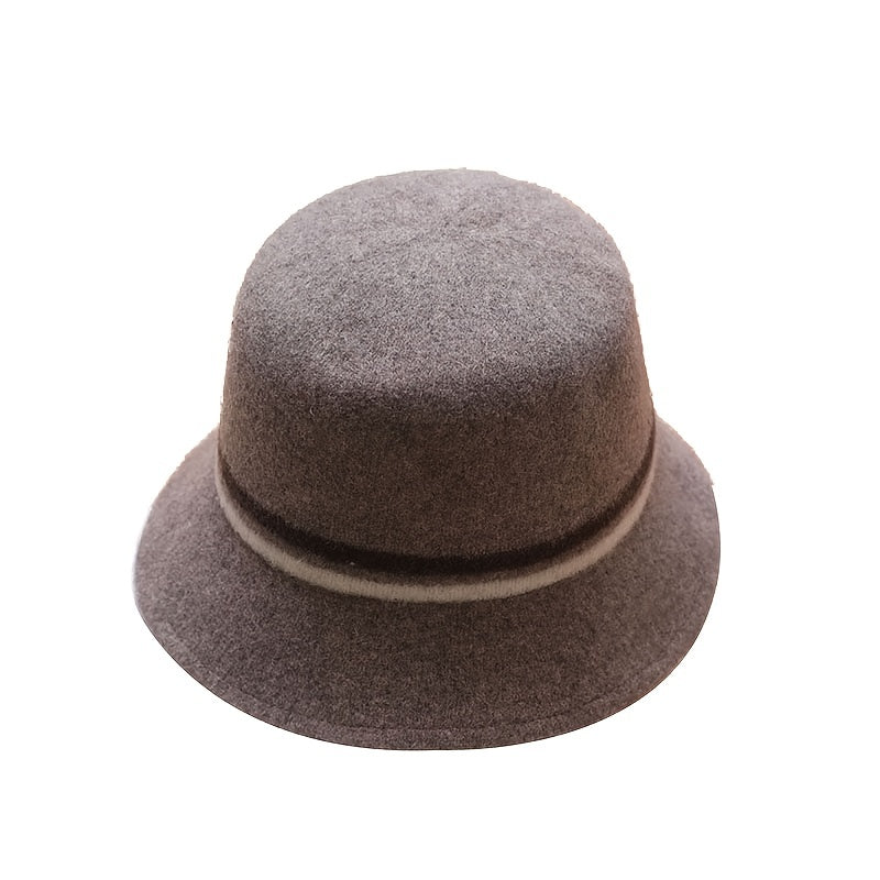 Woolen Bucket Hat Winter Warm Fishing Hat Women Outdoor Hat