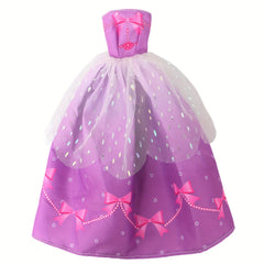 Purple Princess Strapless Wedding Dress Set for 11.5 Doll