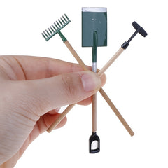 Doll House Mini Garden Toy Set Of 3 Ornaments Snow Shovel Rake Elf Accessory