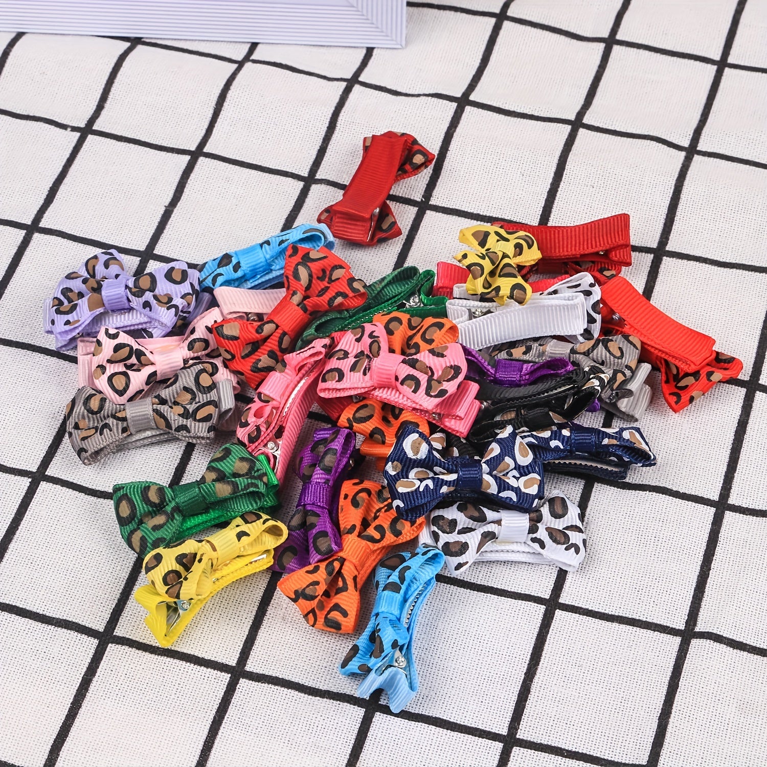 58pcs Leopard Print Bow Hair Clip Set for Girls