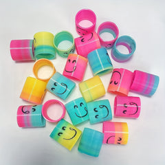 12pc Funny Expression Mini Rainbow Spring Toy for Teenagers