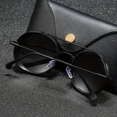 Men's Round Metal Sunglasses Driving Outdoor Glasses UV400