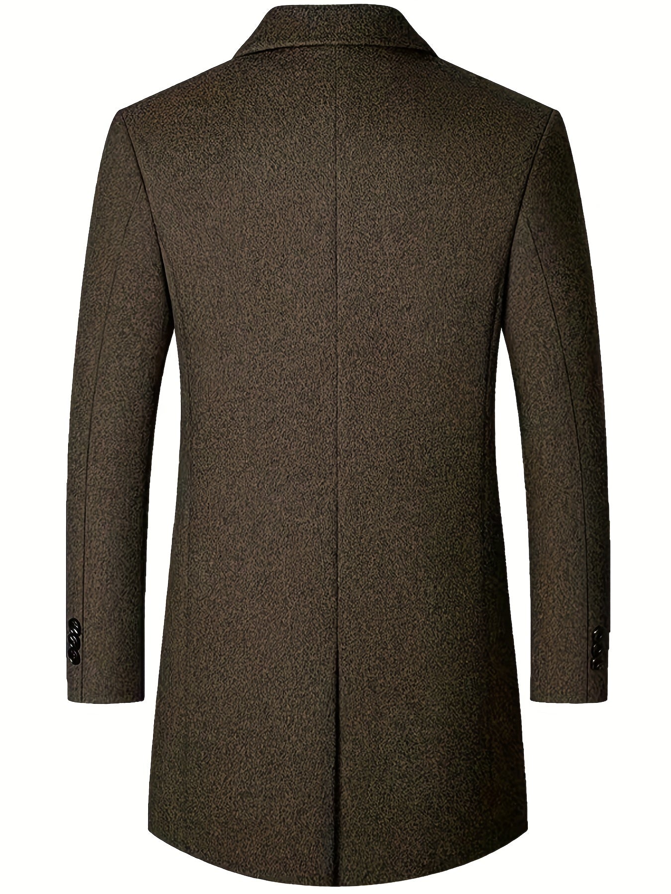 Men's Woolen Coat Single Breasted Casual Windbreaker Jacket