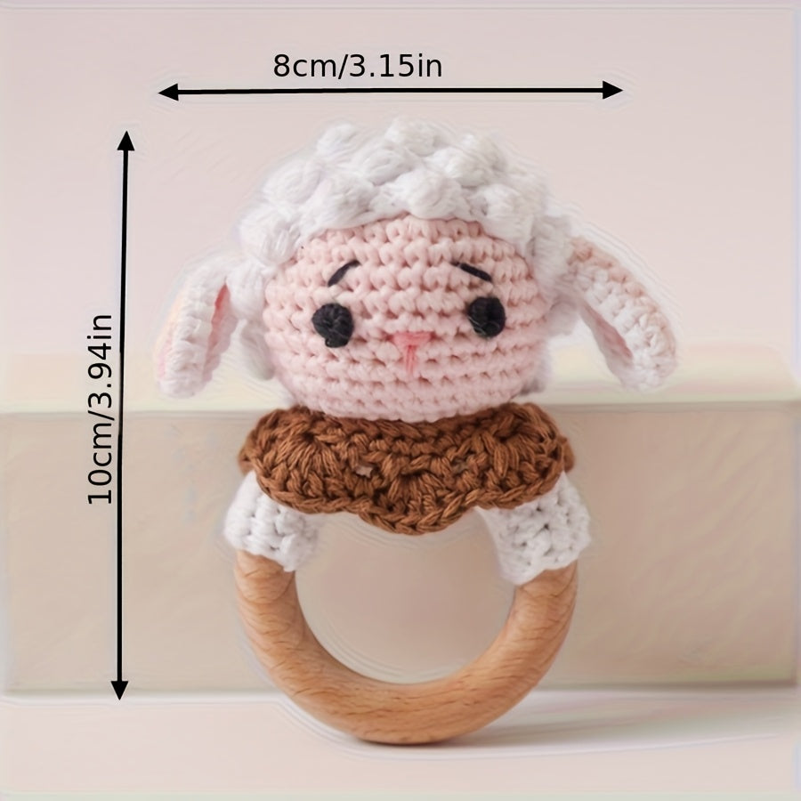 Handcrafted Sheep Rattle Toy for Babies