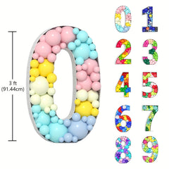 Mosaic Balloon Frame Number 0-9 Marquee Foam Board Backdrop