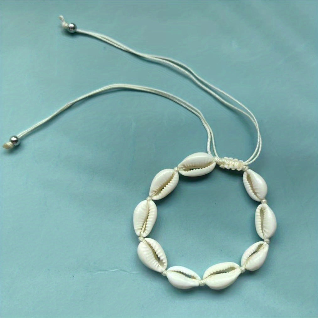 Shell Braided Bracelet Hawaiian Style Beach Necklace