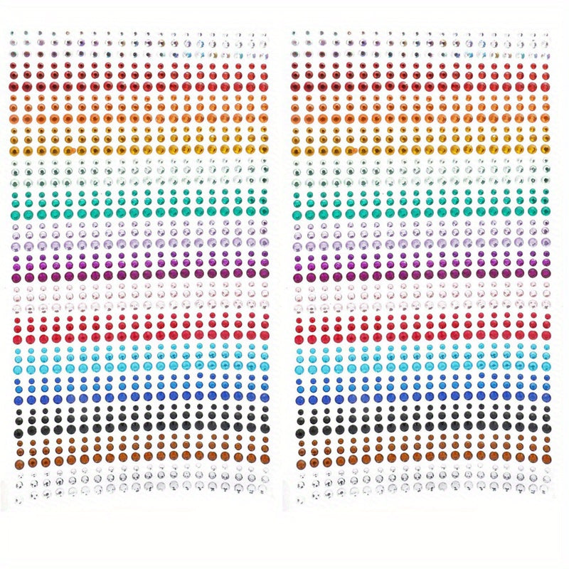 900pcs Rhinestone Stickers 15 Colors DIY Face Nail Makeup 3mm 4mm