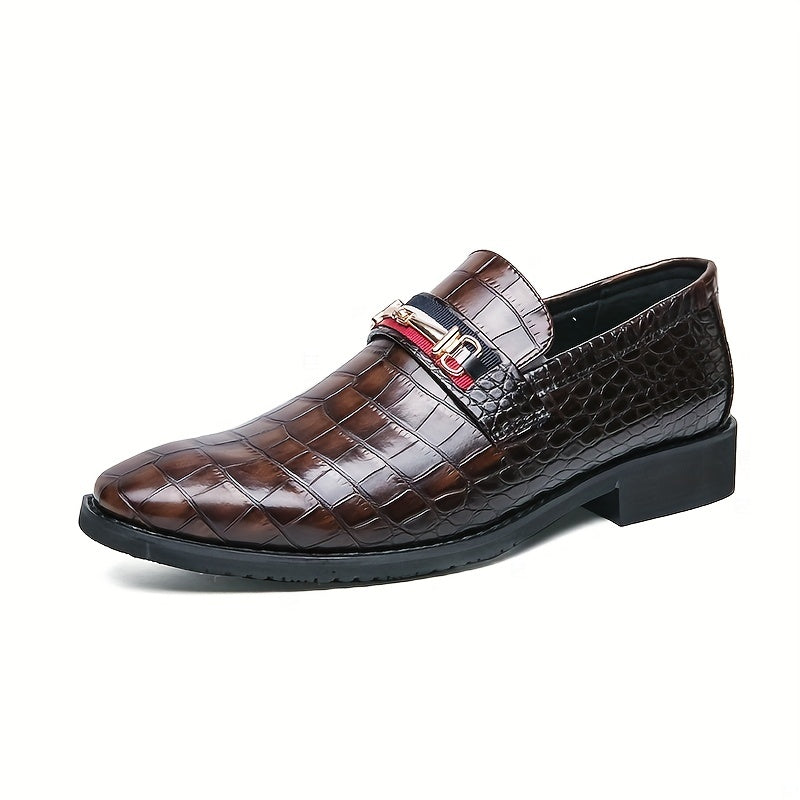 Women's Crocodile Print Loafers Pointed Toe Slip On Shoes
