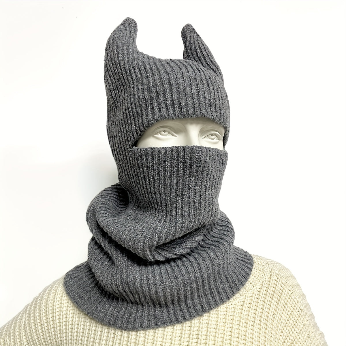 Unisex Rabbit Ear Hat Knitted Woolen Hat 3D Animal
