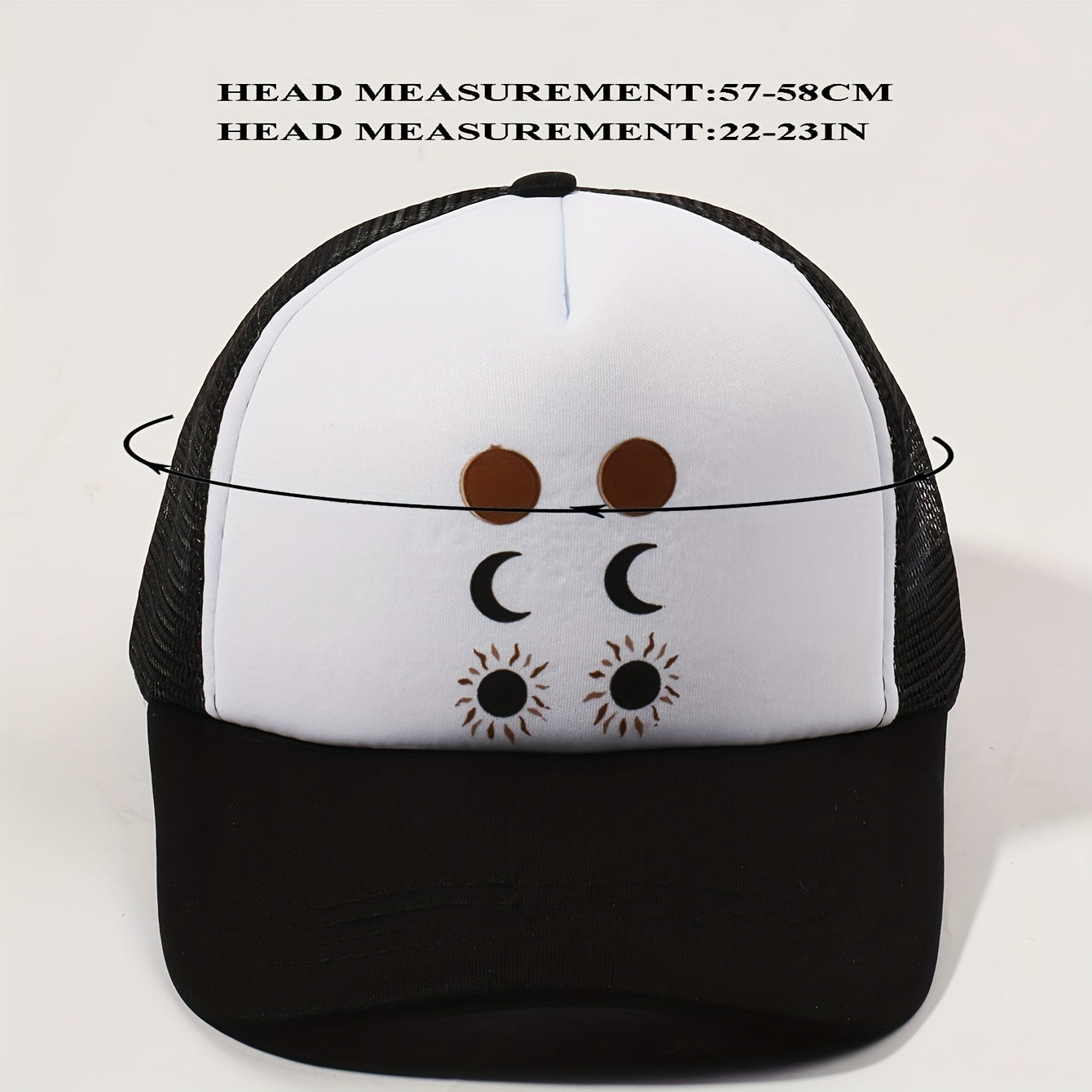 Sun Moon Trucker Hat Baseball Cap Adjustable Mesh Sunshade Dad Hat
