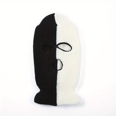 Mens Three Hole Cap Warm Two Knit Cap Cycling Cap