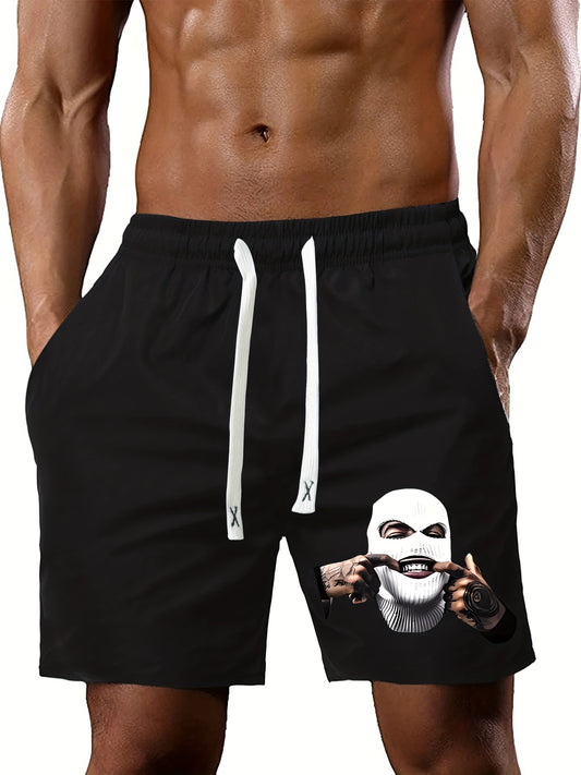 Grimace Print Men's Drawstring Shorts Summer Clothing