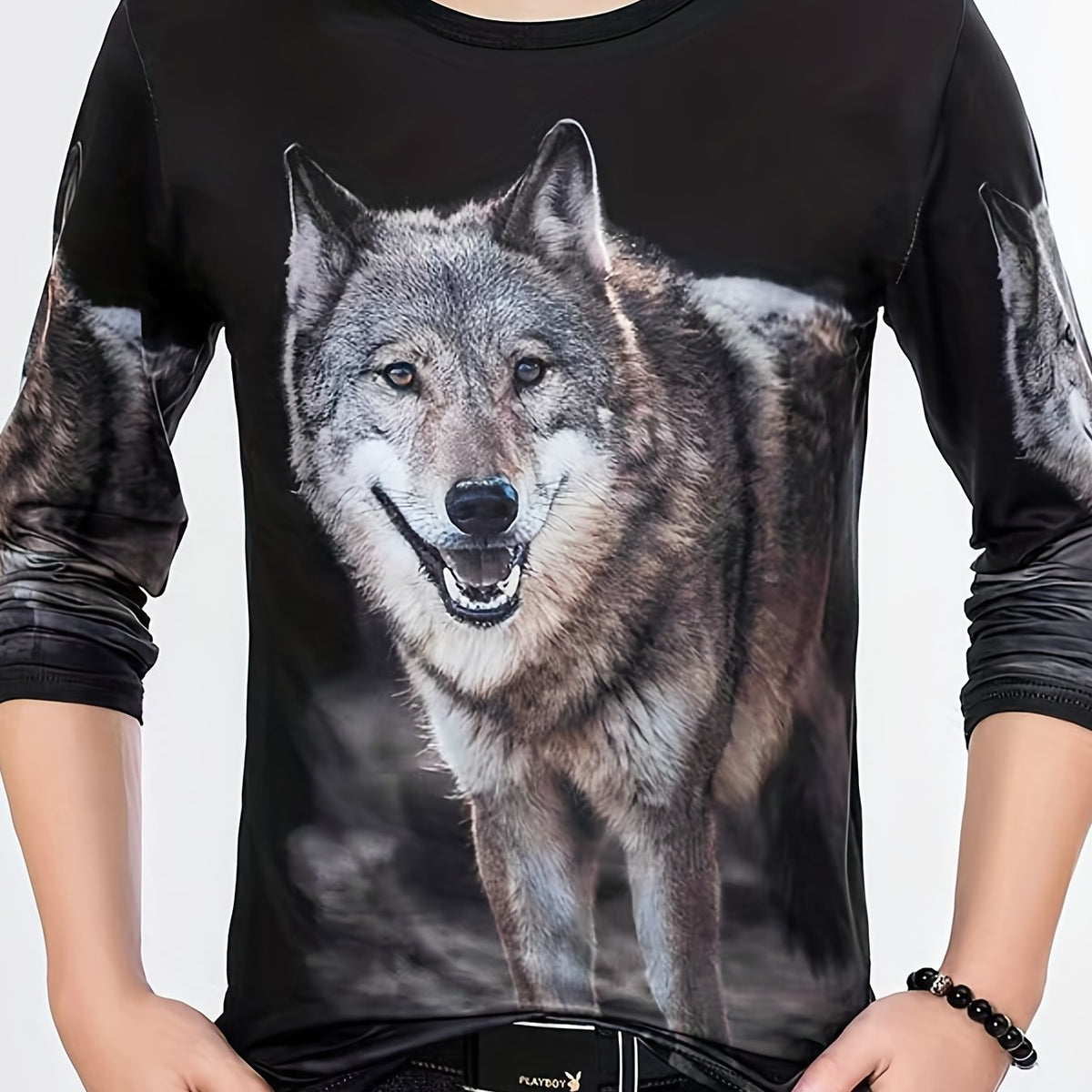 Wolf 3d Print Men's Graphic Sweatshirt for Autumn Winter