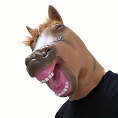 Realistic Latex Horse Mask for Halloween Parties - Breathable & Comfortable Fit