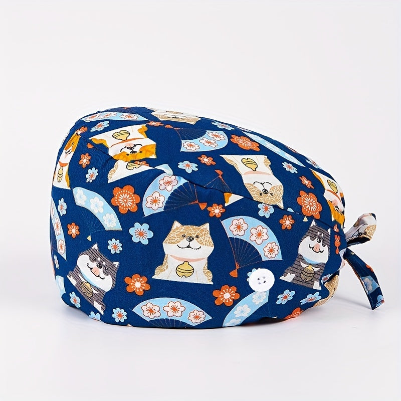 Cartoon Adjustable Work Cap For Women Animal Printed Working Hat