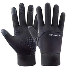 Men's Waterproof Cycling Gloves Plush Touch Screen Anti Skid
