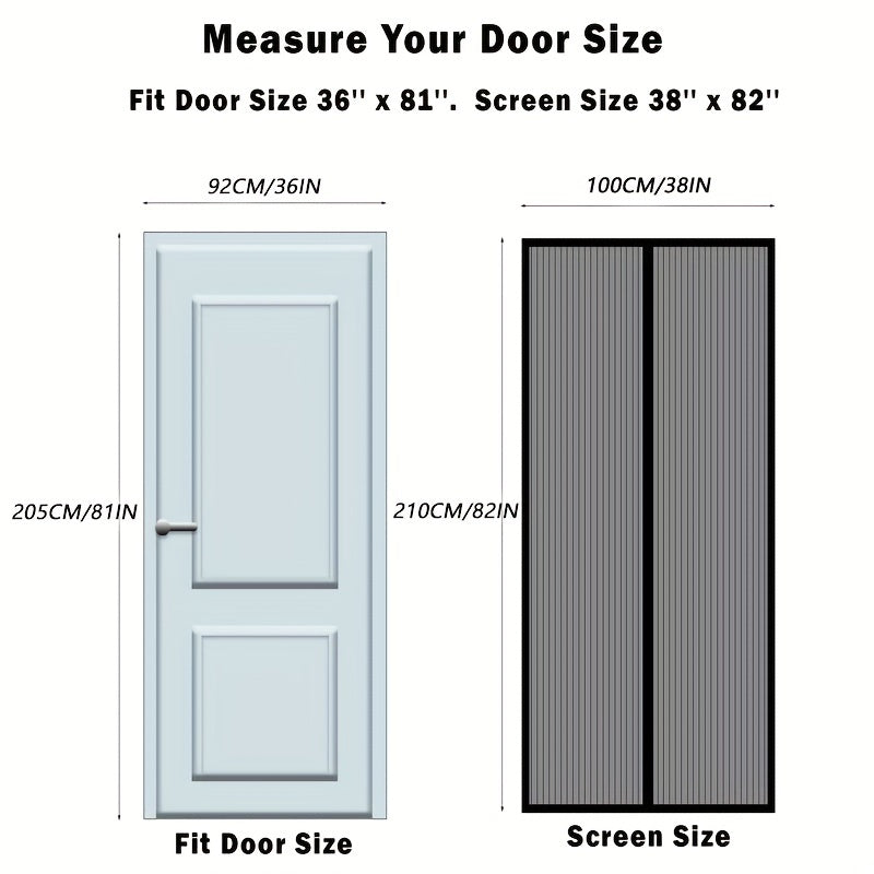 Magnetic Screen Door Mesh Screen Magnetic Closure Heavy Duty Pet Kid Friendly