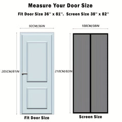 Magnetic Screen Door Mesh Screen Magnetic Closure Heavy Duty Pet Kid Friendly