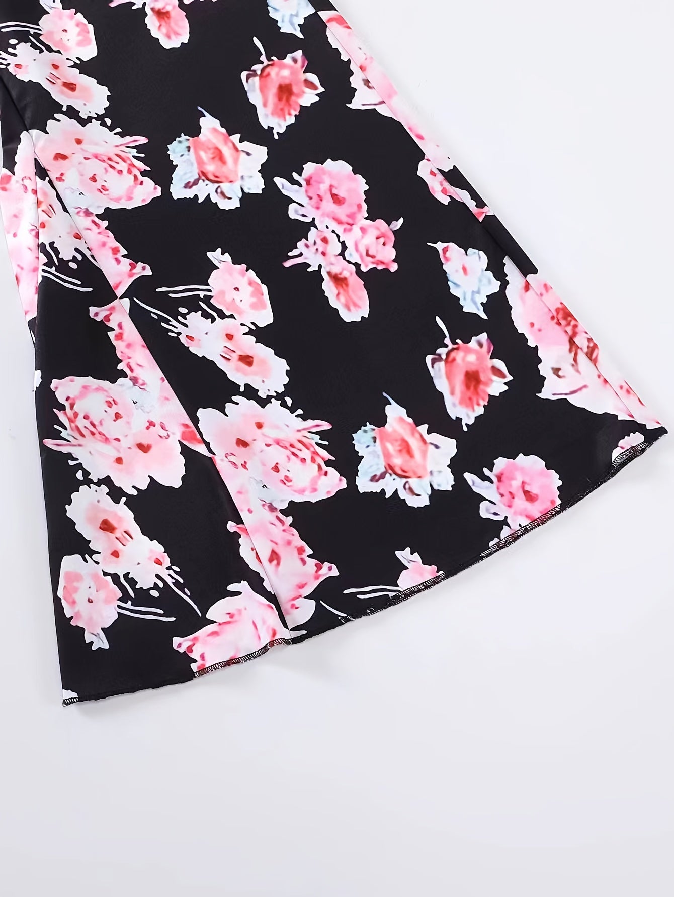 Women's Plus Floral Print Wide Leg Trousers With Pockets