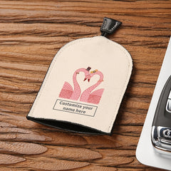 Flamingo Pattern Key Bag Ultra Thin Large Capacity Car Key Case