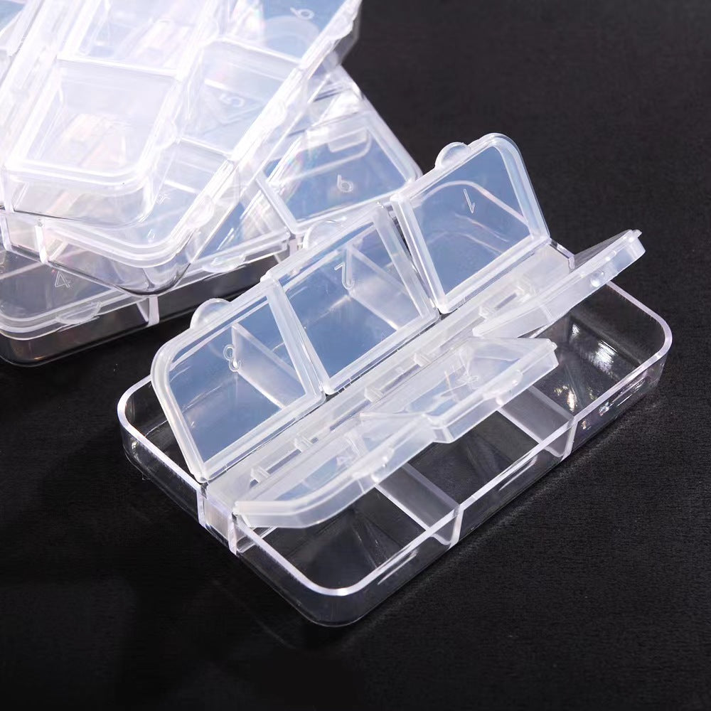 6 Grid Transparent Plastic Storage Box with Lid